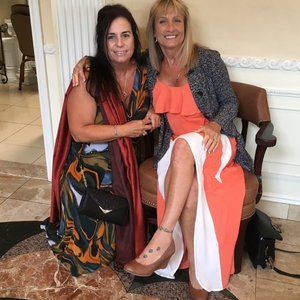 Orange & White Hi Low Dress